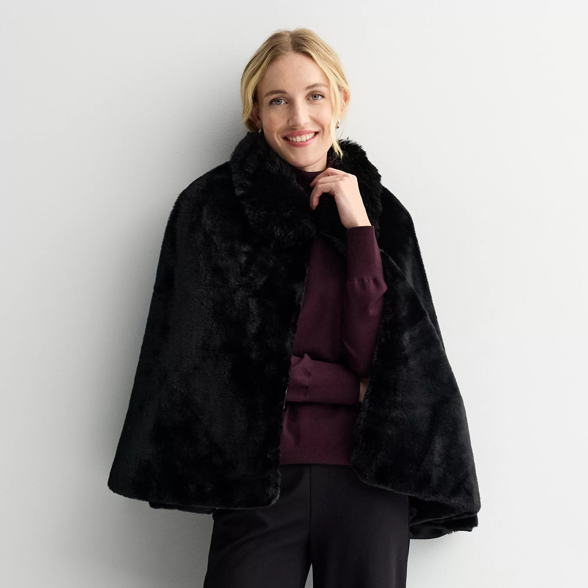 Women's Nine West All-Over Faux Fur Cape | Kohl's