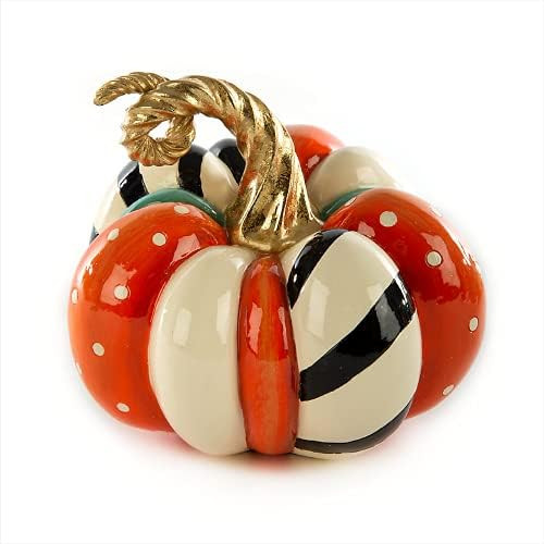 MacKenzie-Childs Patchwork Spice Mini Decorative Pumpkin for Fall Decor, Autumn Decorations for Home | Amazon (US)