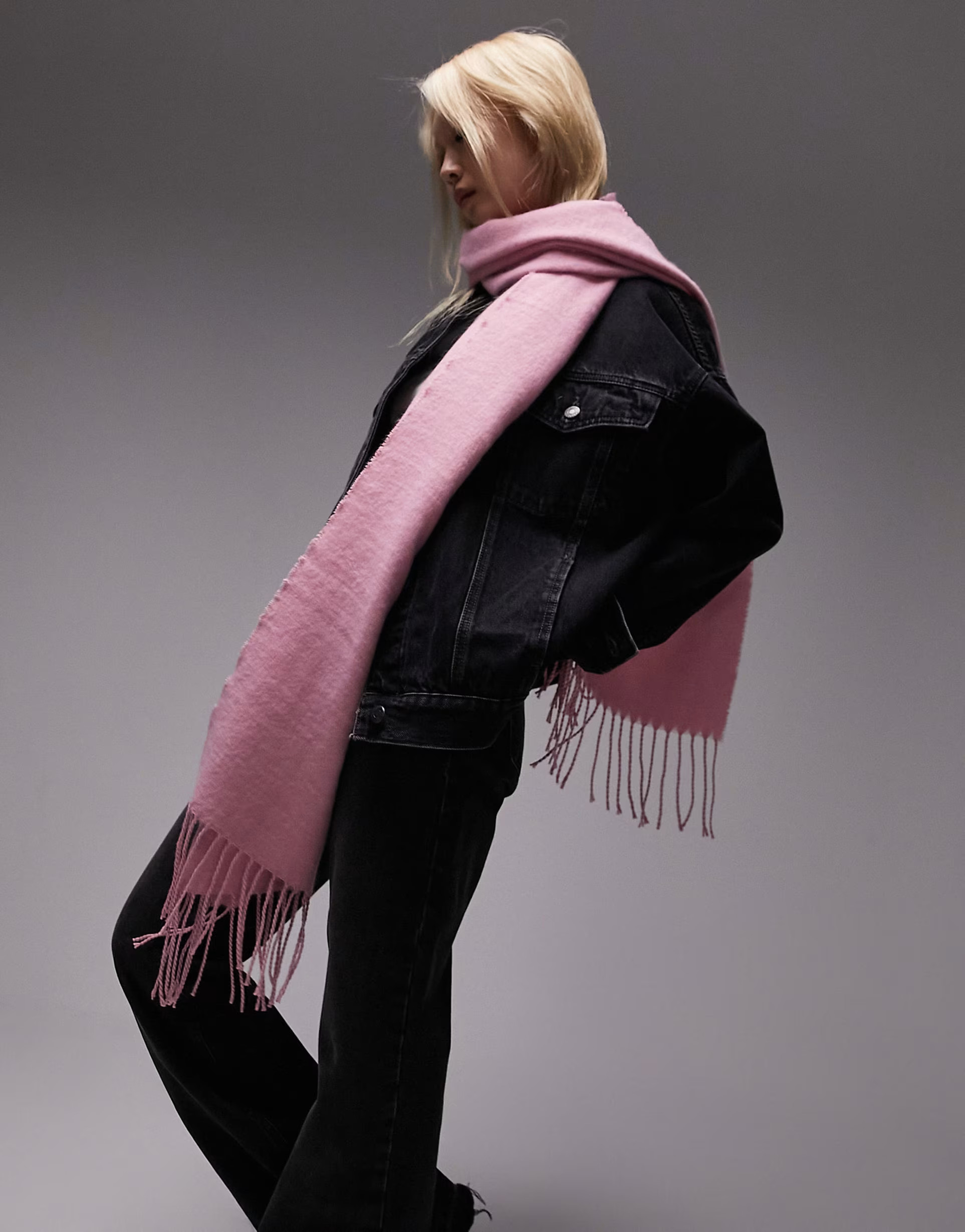 Topshop Sofia supersoft wide scarf in pink | ASOS (Global)