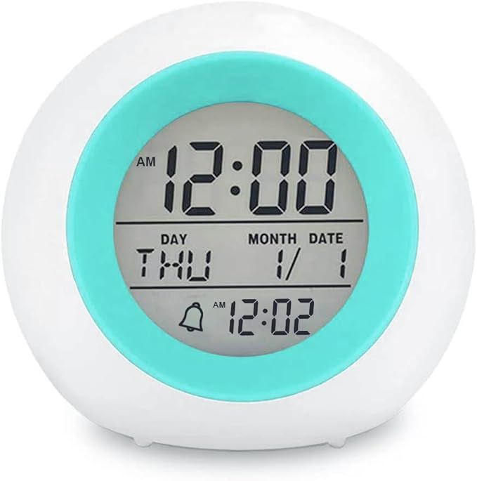 TooTa Kids Digital Alarm Clock, with 7 Color Night Light, Small, for Boys and Girls, to Wake up a... | Amazon (US)