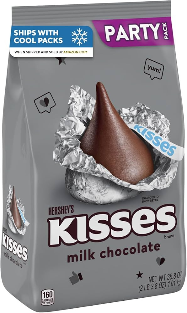 HERSHEY'S KISSES Milk Chocolate Candy Party Pack, 35.8 oz | Amazon (US)