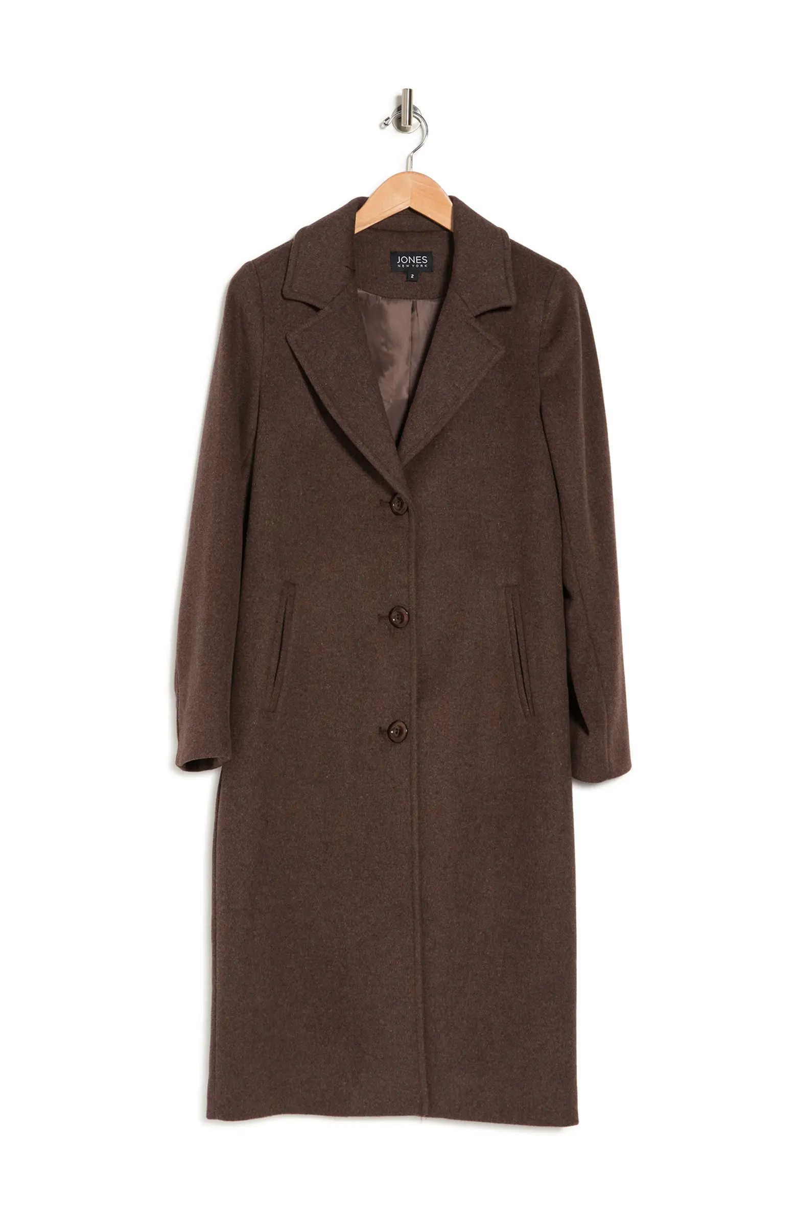 JONES NEW YORK Notch Collar Wool Coat | Nordstromrack | Nordstrom Rack