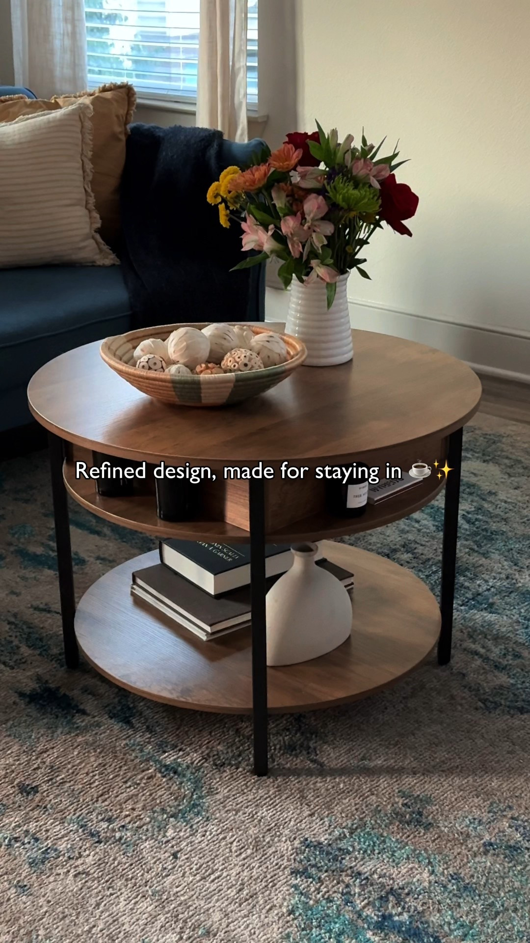 For the homebody who loves style and function ☕️ #gifted_by_wayfair My new @wayfair Round Lift-Top Wood Coffee Table is giving cozy workspace in front the TV, extra storage, and the perfect spot for coffee & candles. 🛋️✨ #Wayfair #HomebodyLife #wayfairfinds #wayfaircreator 

#LTKHome