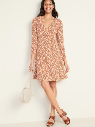 Fit & Flare Empire-Waist Jersey Dress for Women | Old Navy (US)