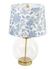23in Glass Table Lamp With Pleated Printed Shade | Home | Marshalls | Marshalls