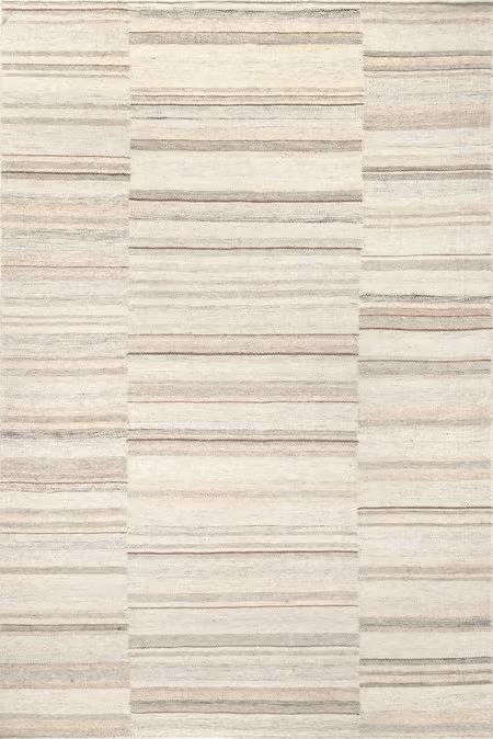 Beige Marble Striped Wool-Blend  9' x 12' Area Rug | Rugs USA