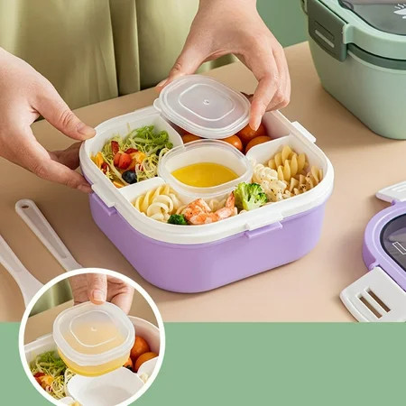 DEAPEX Lunch Box Kids Bento Box Adult Lunch Box Lunch Containers For Adults/Kids/Toddler 1200ML-5 Compartment Bento Lunch Box Built-In Reusable Spoon & | Walmart (US)