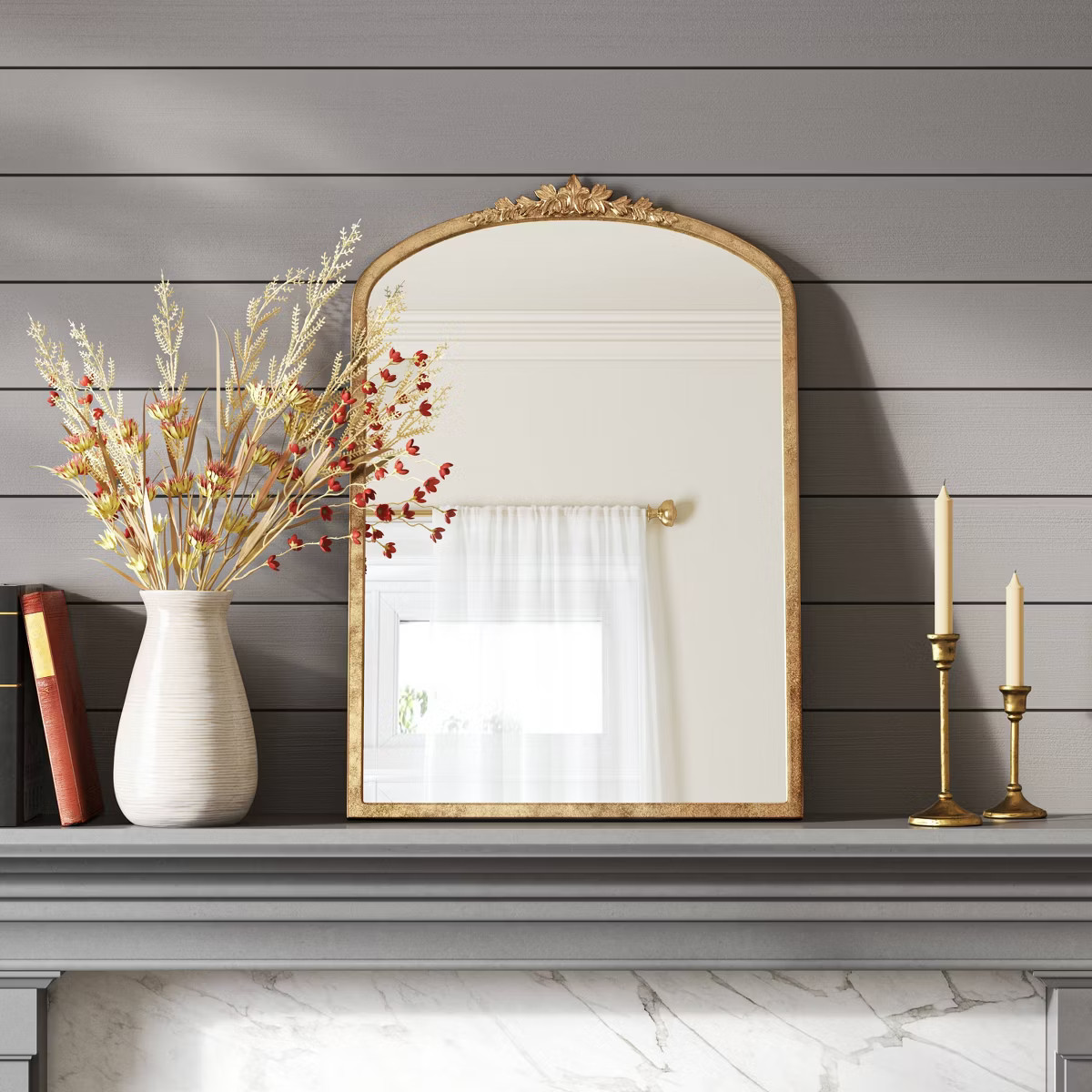 20"x30" Decorative Gold Wall Mantle Mirror Gold - Threshold™ | Target