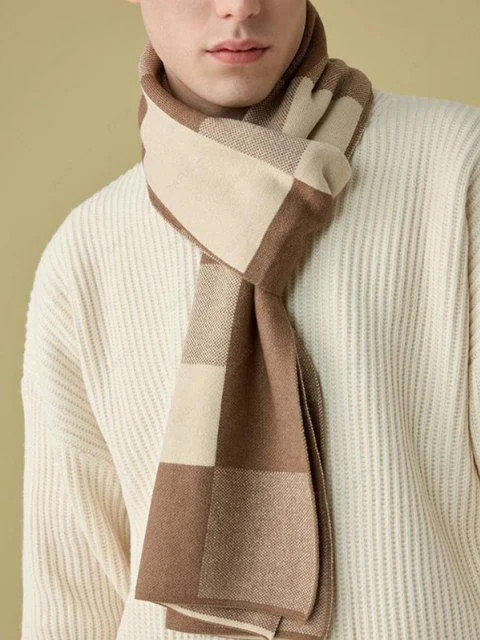 Plaid Pattern Winter Warm Thermal Wool Blend Scarf | ZAFUL (Global)