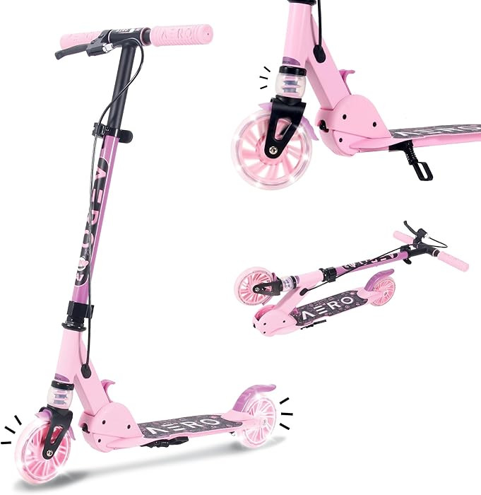 Aero Scooter for Kids 5-12 | Dynamic Lights, Hand Brake & Shock Absorption | Boys Girls 2 Wheels ... | Amazon (US)