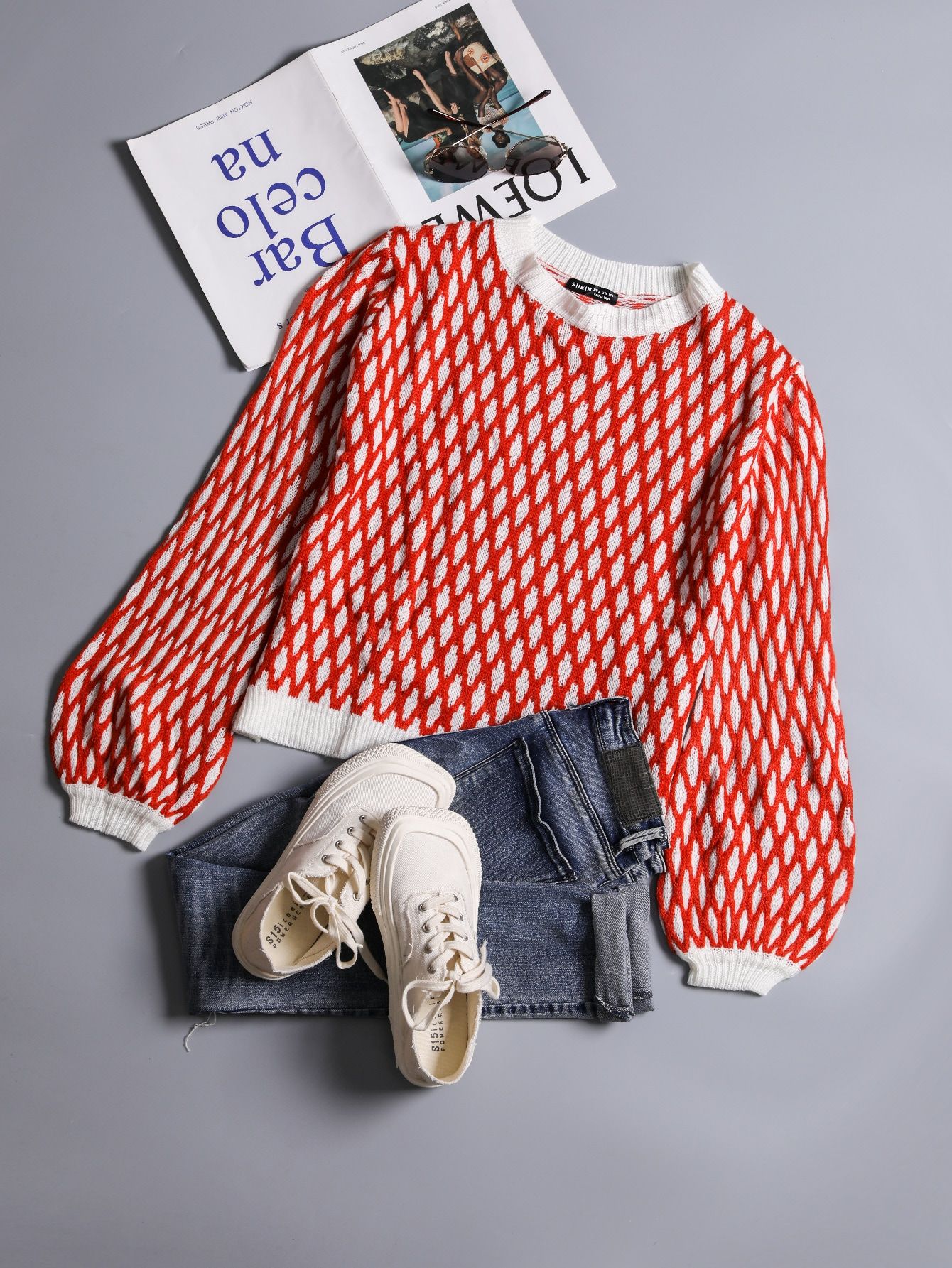 Argyle Pattern Sweater | SHEIN