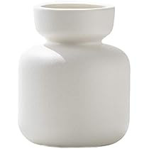 White Ceramic Flower Vase, Simplicity Vertical Textured Vase for Home Decor (White) | Amazon (US)