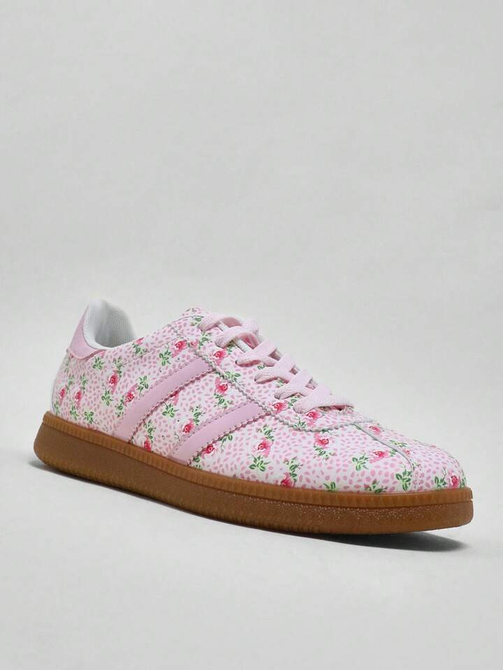 WESTFADE Bestseller Women's Comfy Floral Print Everyday Dreamy Casual Basic Cute PU Pink Sneakers | SHEIN