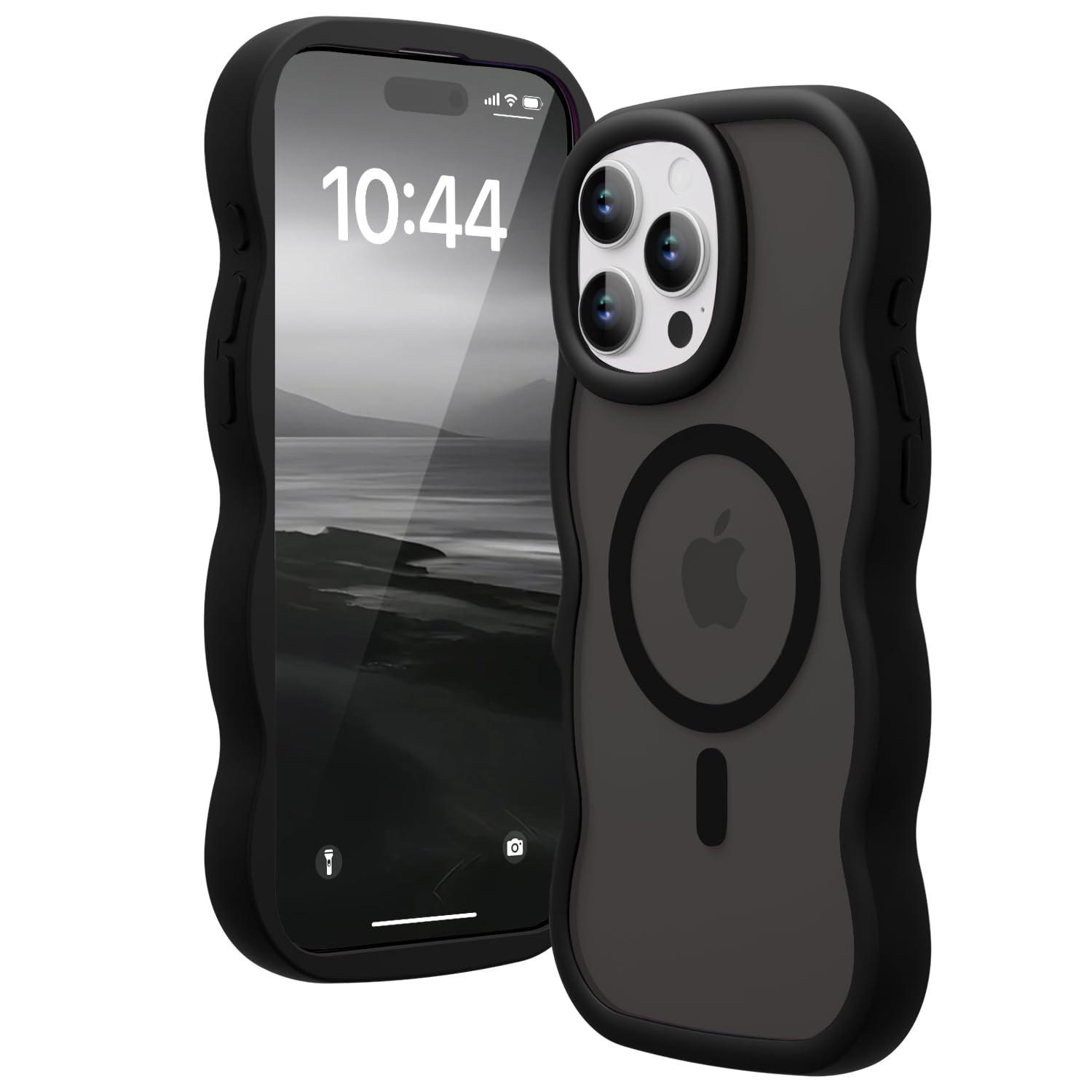 Magnetic for iPhone 16 Pro Max Case, Compatible with Magsafe Wavy Frame Cute Translucent Matte Ha... | Amazon (US)