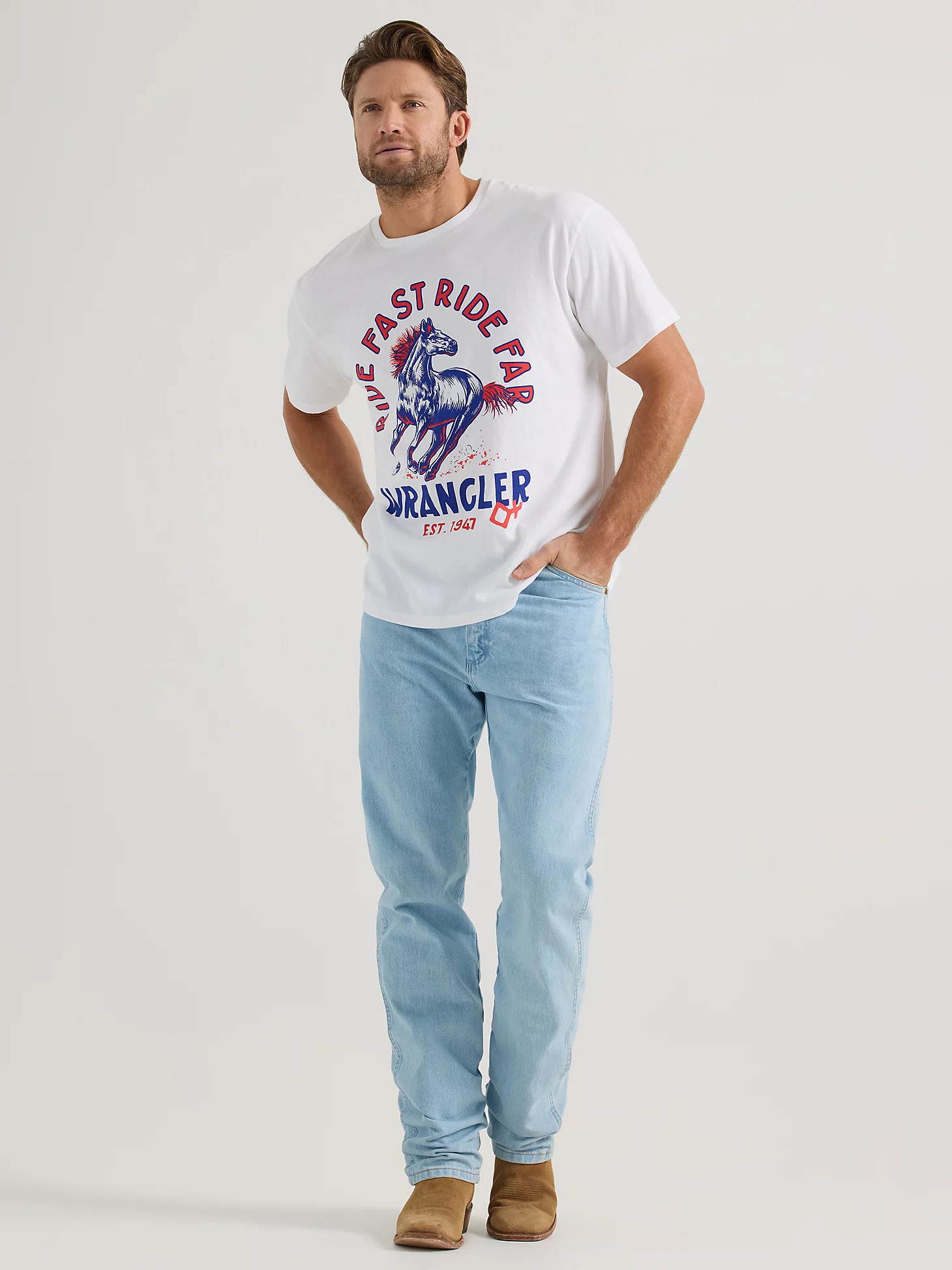 Wrangler x Diamond Cross Spurs Down Eyes Up Tee in Bright White | Wrangler