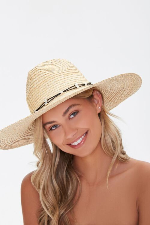 Straw Beaded-Trim Panama Hat | Forever 21 (US)