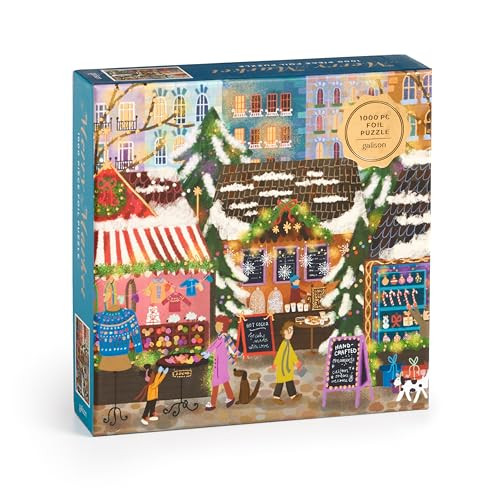 Galison Merry Market – 1000 Piece Foil Joy Laforme Jigsaw Puzzle Featuring Merry and Festive Ou... | Amazon (US)