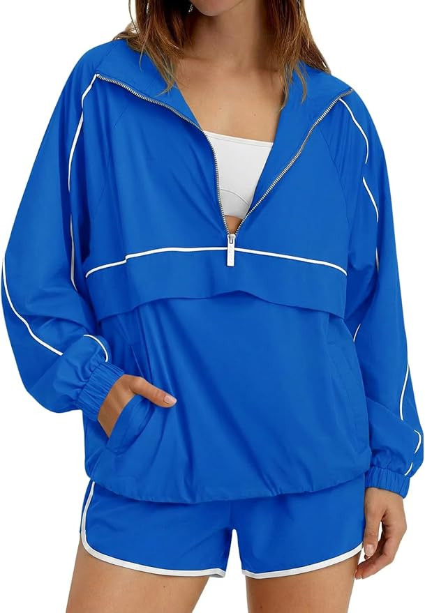 Fisoew Womens 2 Piece Set UPF 50+ Windbreaker Pullover Athleisure Short Set | Daily Drills, Contr... | Amazon (US)