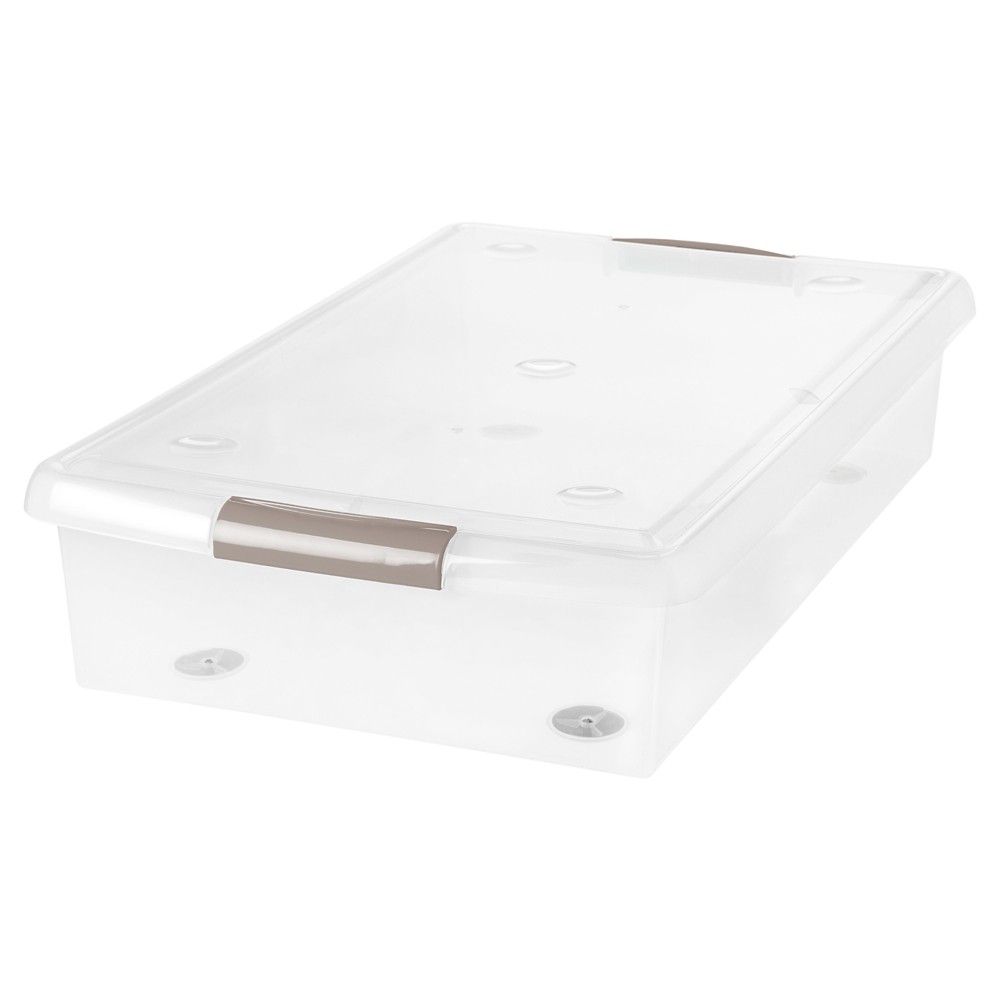 IRIS 40qt Sliding Plastic Storage Bin Clear | Target