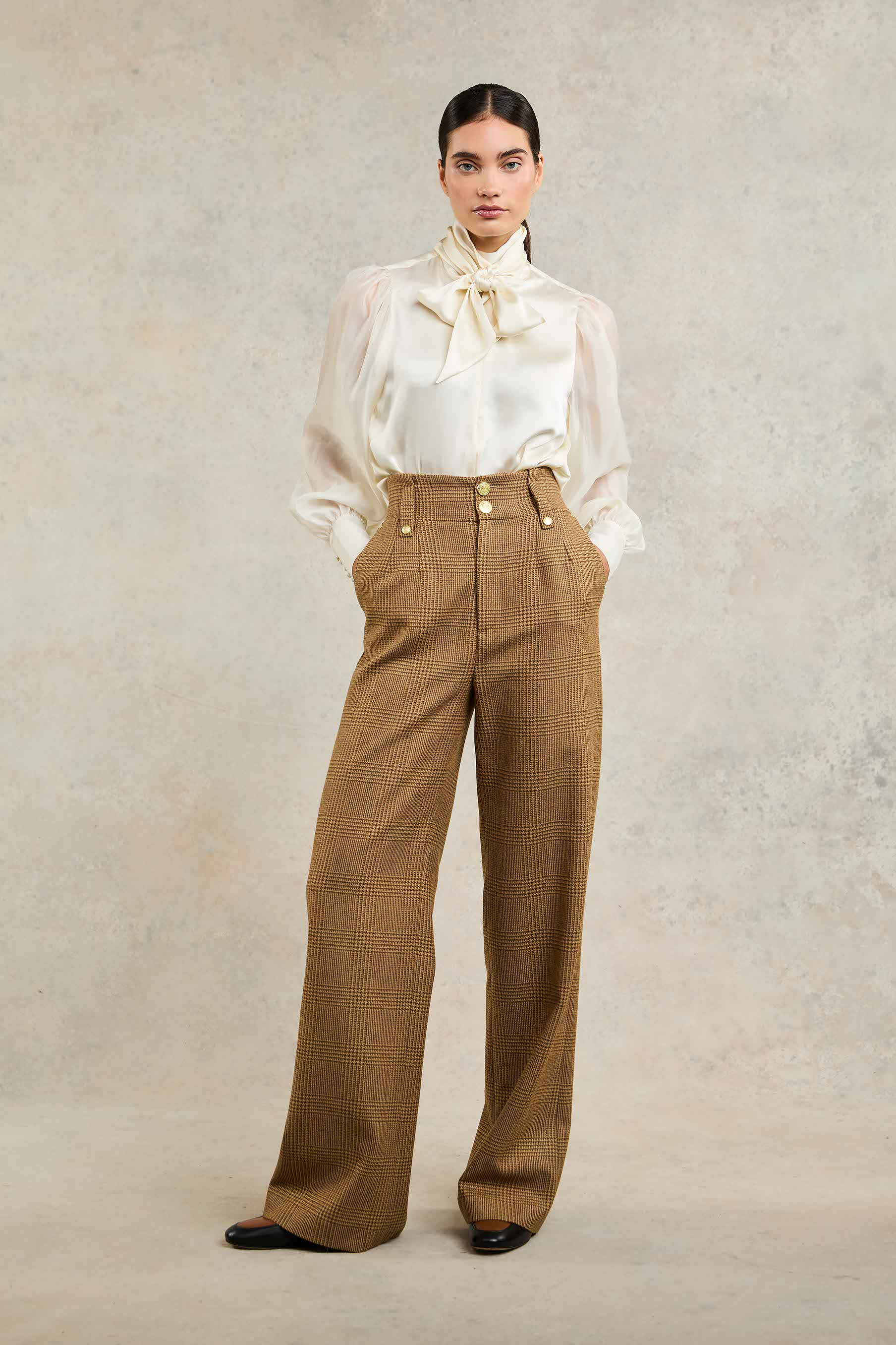 High Waisted Straight Trouser (Tawny) | Holland Cooper