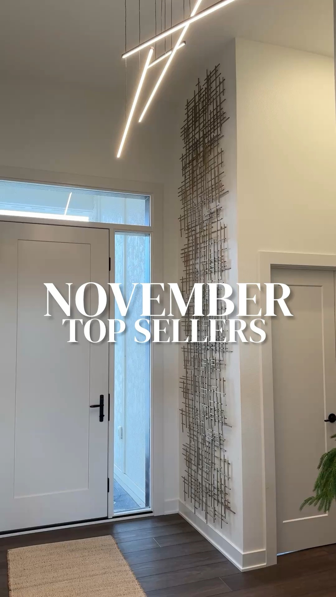 November favorites are in! First up, is my Target metal wall art  I made a statement but stacking six pieces for my 12 ft ceilings.

My Loloi rug brings that perfect blend of modern and neutral tones..

My Walmart coffee table is finally back in stock and it’s under $130. 🍂 


My solid wood console table is always a favorite, it comes in 6 color options.

You guys sold out my Walmart media console— but its back in stock  and under $200!

These icy branches are the perfect addition this years holiday decor and are under $10.

Lastly, my pinch pleat curtains bring all the warmth and texture to our basement at an affordable price.

#LTKWatchNow #LTKHome #LTKHoliday