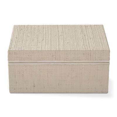 AERIN White Raffia Jewelry Box | Williams-Sonoma
