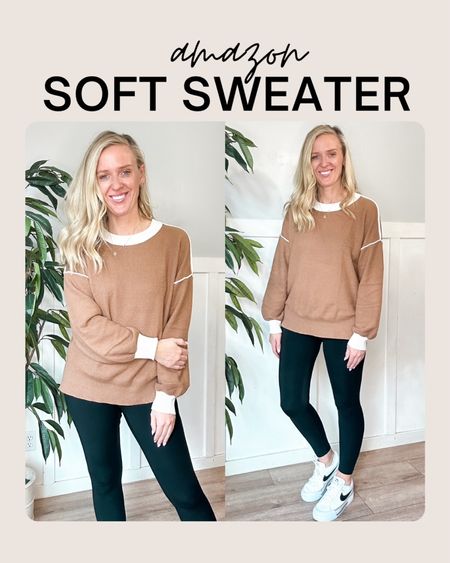 Amazon soft contrast stitching sweater. Size medium 

#LTKfindsunder50 #LTKstyletip #LTKSeasonal