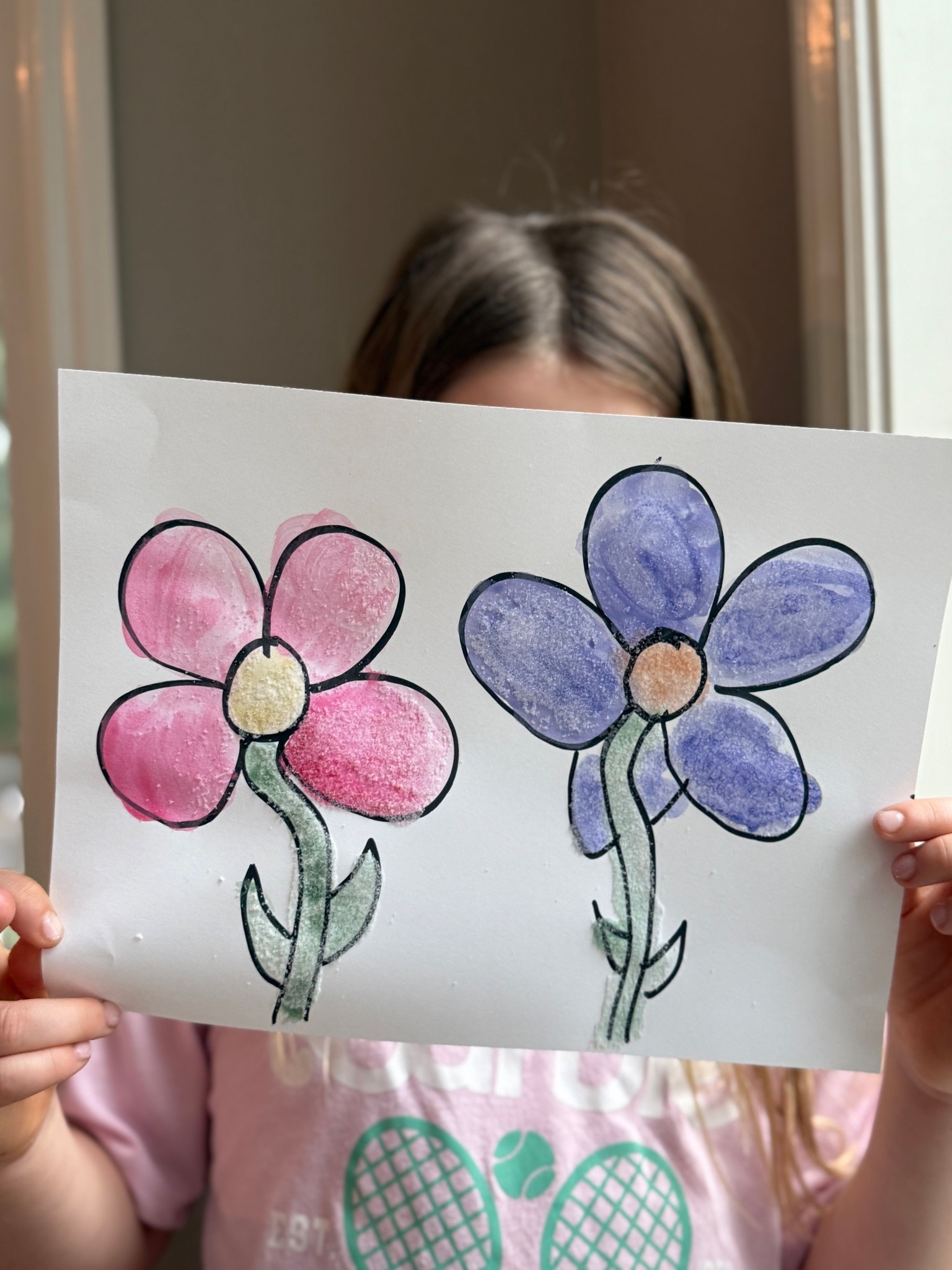 Textured watercolor painting! Just draw something with permanent marker, paint, then sprinkle some salt on while it’s still wet! Let dry and admire! 

#LTKBump #LTKmomlife #LTKKids