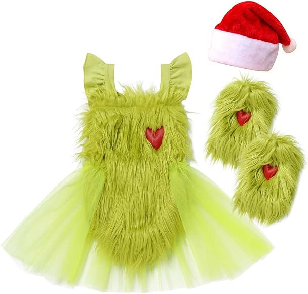 IBTOM CASTLE Newborn Baby Girls Elk Christmas Costumes W/Reindeer Hairband Fancy Dress Up Gown Pa... | Amazon (US)