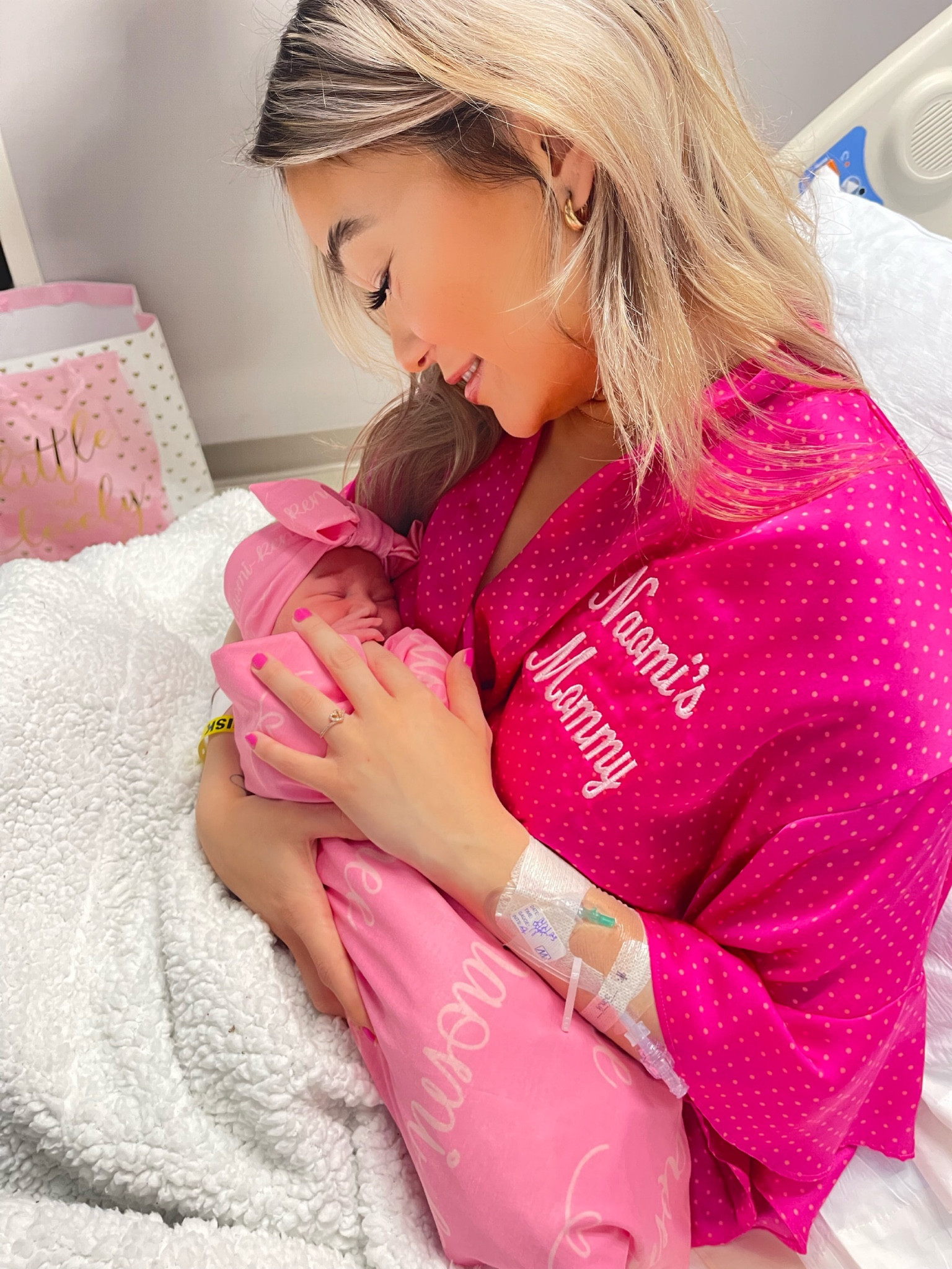 Matching Mommy & Me Robe and Swaddle Set.  Baby Name Swaddle. Newborn Hospital Pictures. #victoriassecret #etsy #robe #swaddle #pink 

#LTKbump #LTKunder100 #LTKbaby