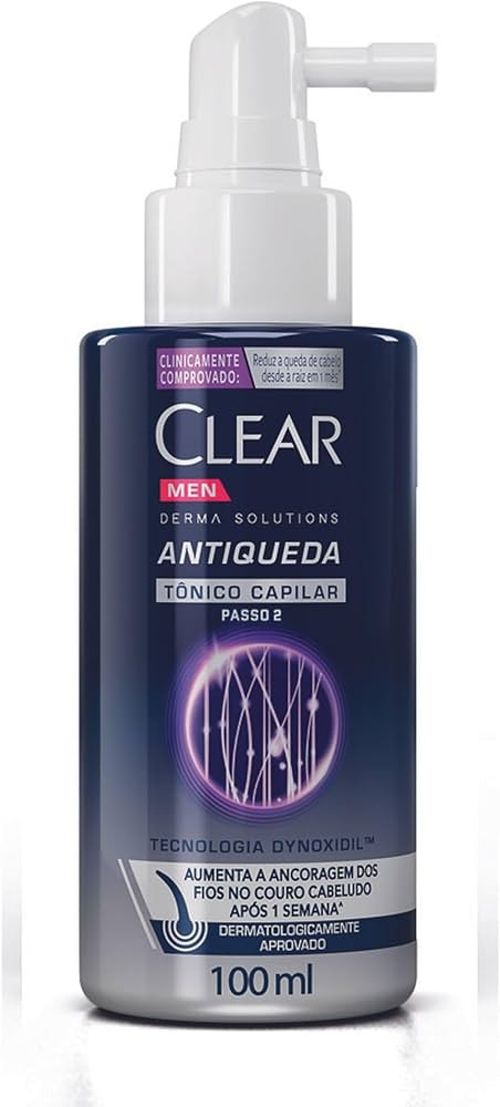 Clear Tônico Capilar Antiqueda Men Derma Solutions Spray 100Ml | Amazon (BR)