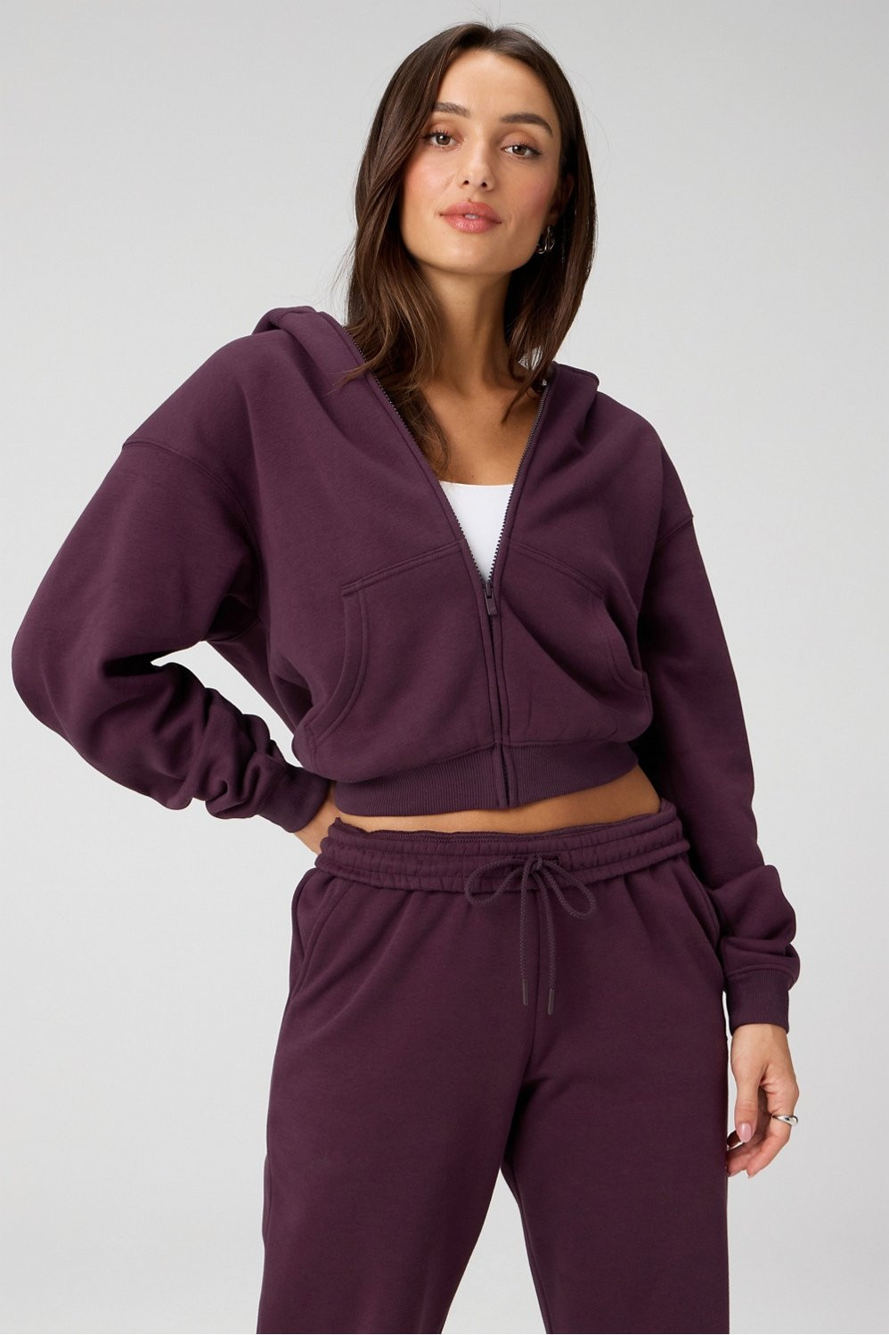 Cozy Fleece Full Zip Hoodie | Fabletics