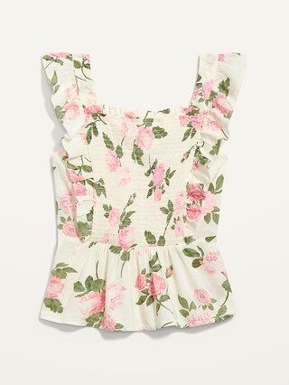 Flutter-Sleeve Floral Smocked Blouse for Women | Old Navy (CA)