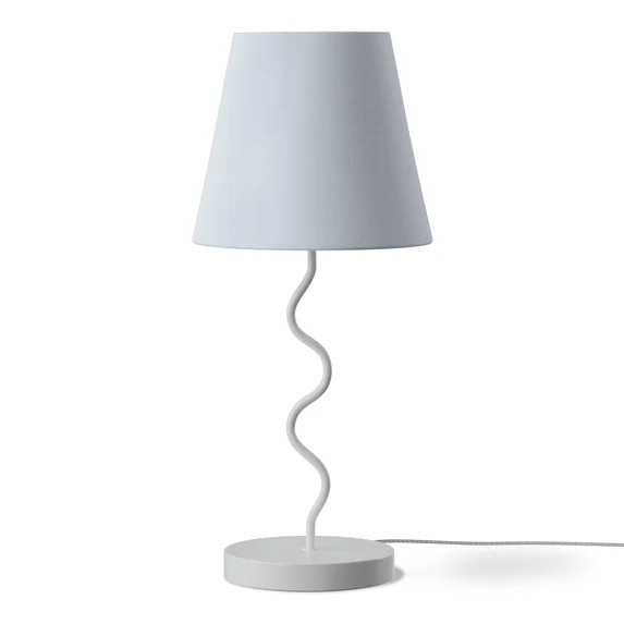 Mainstays Curvy Table Lamp with Greige Finish and Fabric Shade | Walmart (US)