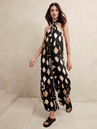 Wrap-Halter Jumpsuit | Banana Republic Factory