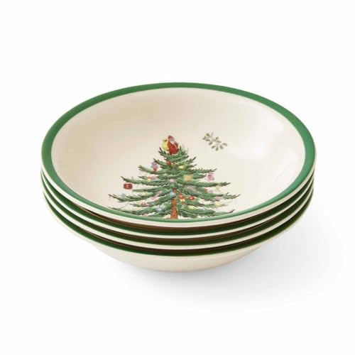Portmeirion Spode Christmas Tree 5.5-Inch Cereal Bowl Set, Set of 4 - Bowls for Breakfast, Oatmeal, Cereal, Soup - Festive Bowls with Classic Christmas Tree Design - Dishwasher & Microwave Safe | Amazon (US)