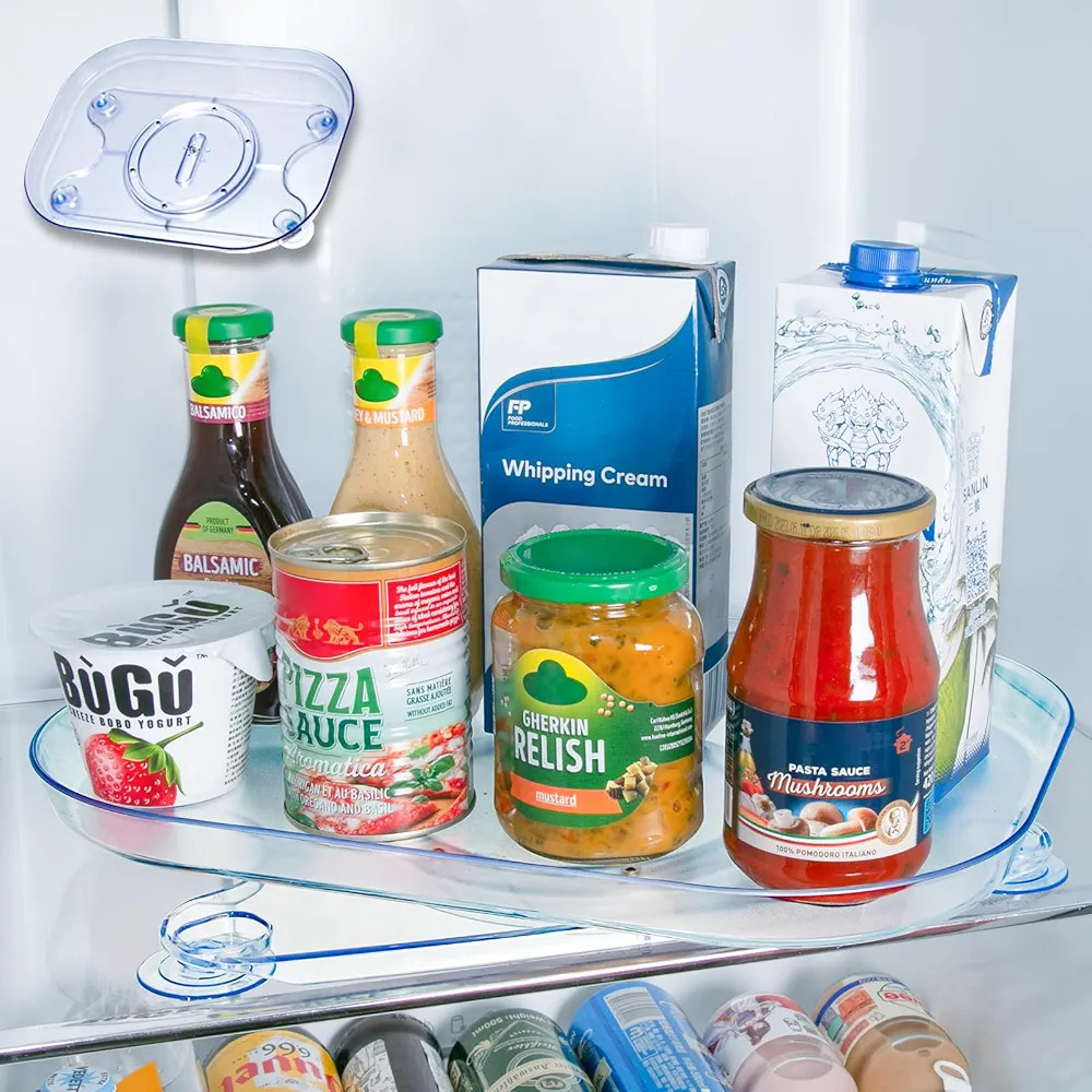 Miveryea Lazy Susan Turntable Organizer for Refrigerator, Rectangle Lazy Susan Spice Rack for Cab... | Amazon (US)