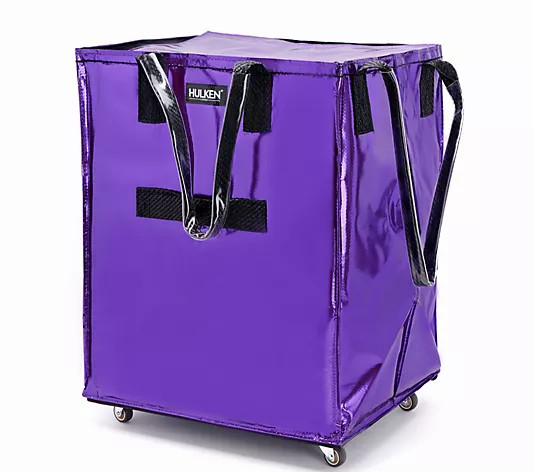Hulken Large Rolling Tote Bag with Zip Top & Button Closure - QVC.com | QVC