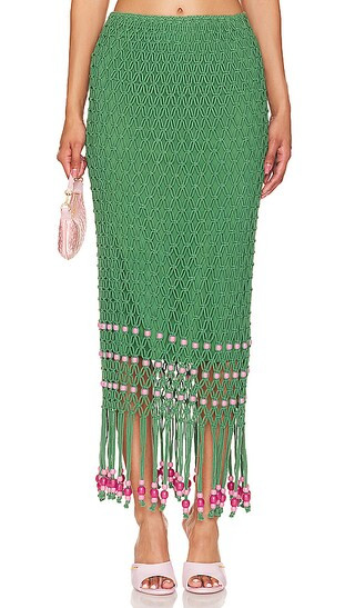 Reis Macrame Skirt in Emerald | Revolve Clothing (Global)