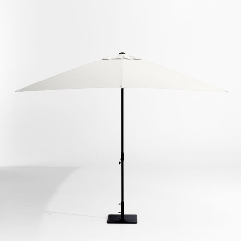 10' Rectangle Sunbrella Canvas White Outdoor Patio Umbrella with Black Metal Frame | Crate & Barr... | Crate & Barrel