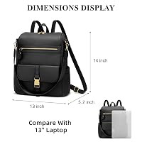 KKXIU Backpack Purse for Women - Multi-pocket Leather backpack for Travel, Work & School with Ant... | Amazon (US)