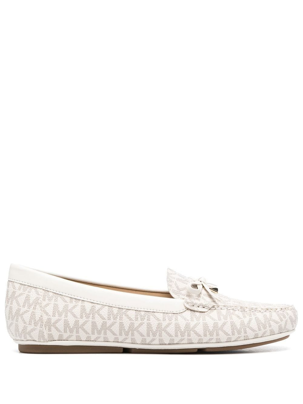 Michael Michael Kors Juliette monogram-jacquard moccasins - Neutrals | Farfetch Global