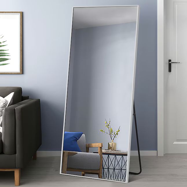 21.26-in W x 64.17-in H Silver Framed Full Length Wall Mirror | Lowe's