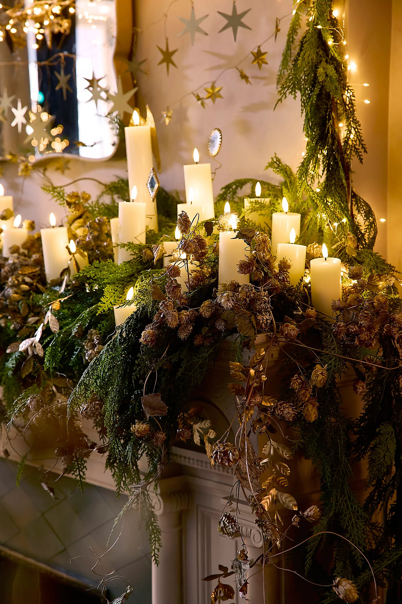 Stargazer Flameless Pillar Candle | Anthropologie (US)