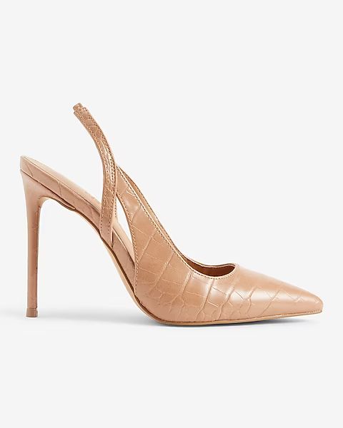 Croc-embossed Cutout Slingback Pumps | Express