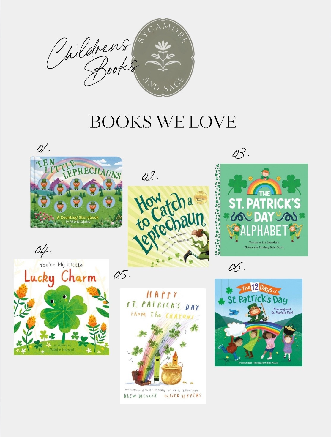 St. Patrick’s Day reads we love ☘️🌈

If you’re starting little holiday traditions at home, these are the sweetest books to add to your shelf. From counting leprechauns to rainbow-filled adventures, they make March feel extra magical (and yes… we may attempt to “catch” a leprechaun every year 😂).

Perfect for cozy story time, classroom gifts, or adding a little lucky charm to your little one’s library.

All linked below!

#ChildrensBooks #StPatricksDay #HolidayBooks #MomLife #LTKFinds #SycamoreAndSage

#LTKstorytime #LTKSeasonal #LTKmomlife