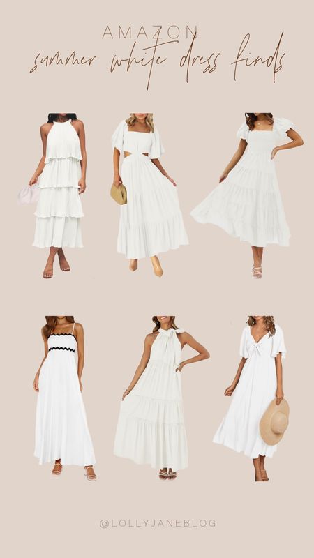 Amazon summer white dress finds and favs! 🤍

White dresses are IN! Whether it’s wedding season or you just want a fun light dress for the hot summer days, these dresses achieve those goals! Most of these are on the modest side, but not too covered to where you’d be totally uncomfortable this season. Happy dress shopping! 🤍🤍🤍

#LTKStyleTip #LTKWedding #LTKSeasonal