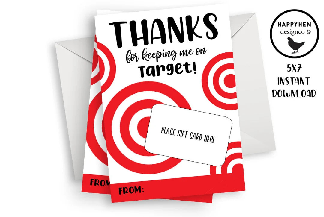 Teacher Gift Card Holder Target Appreciation Week Thank You Printable Digital 5x7 Keeping Me on T... | Etsy (US)