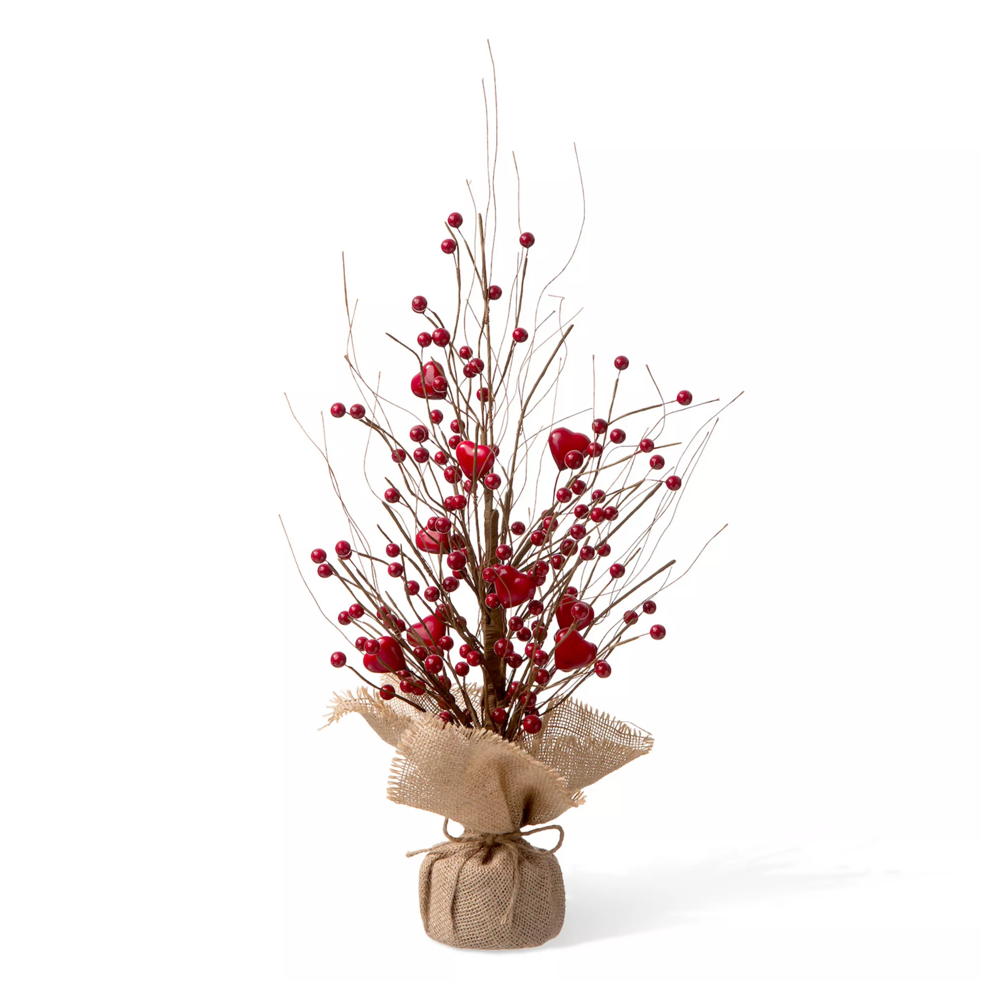 Glitzhome 18"H Valentine's Artificial Red Berry Heart Table Tree | Kohl's