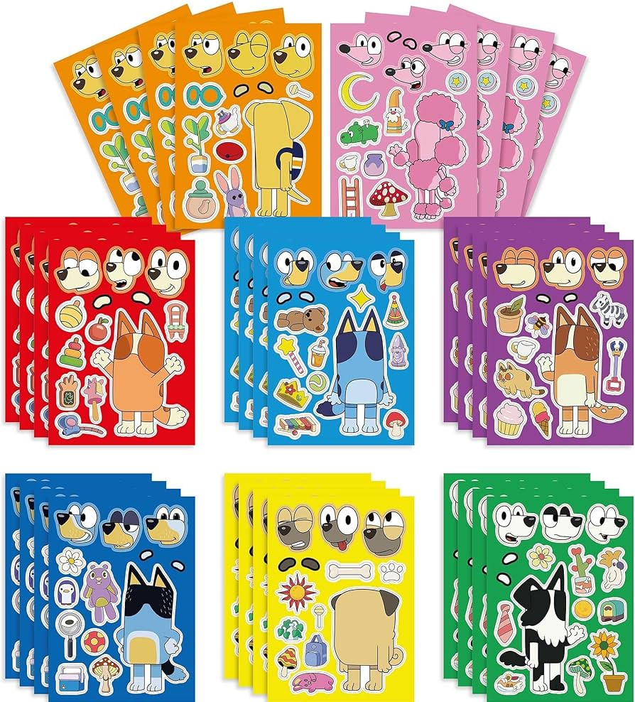 BLYTOY Make-a-face Stickers Sheets Make Your Own Stickers,Mixed & Matched with 8 Designed Charact... | Amazon (US)